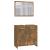 Set de mobilier de baie, stejar fumuriu, lemn prelucrat GartenMobel Dekor