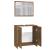 Set de mobilier de baie, stejar fumuriu, lemn prelucrat GartenMobel Dekor