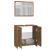 Set de mobilier de baie, stejar fumuriu, lemn prelucrat GartenMobel Dekor