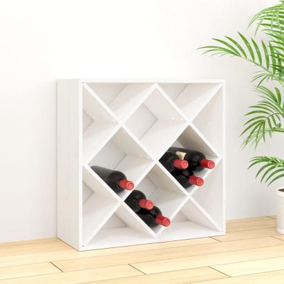 Dulap de vinuri, alb, 62x25x62 cm, lemn masiv de pin GartenMobel Dekor