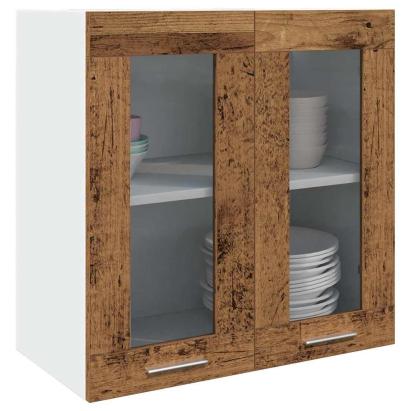 Dulap de bucătărie cu ușă din sticlă din lemn vechi 60x31x60 cm GartenMobel Dekor