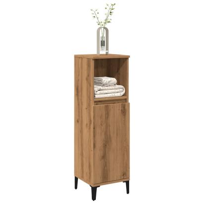 Dulap de baie, stejar artizanal, 30x30x100 cm, lemn prelucrat GartenMobel Dekor