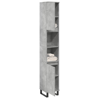 Dulap de baie, gri beton, 30x30x190 cm, lemn prelucrat GartenMobel Dekor
