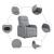 Fotoliu rabatabil electric, gri deschis, textil GartenMobel Dekor