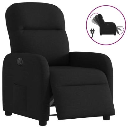 Fotoliu rabatabil electric, negru, material textil GartenMobel Dekor