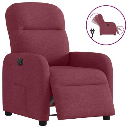 Fotoliu rabatabil electric, roșu vin, material textil GartenMobel Dekor