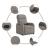 Fotoliu rabatabil electric, gri taupe, material textil GartenMobel Dekor