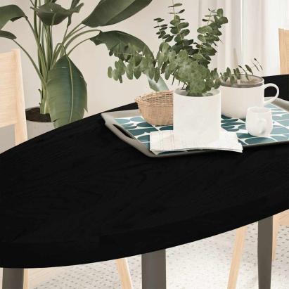 Blat de masă maro închis 140x60x4 cm lemn masiv de stejar oval GartenMobel Dekor