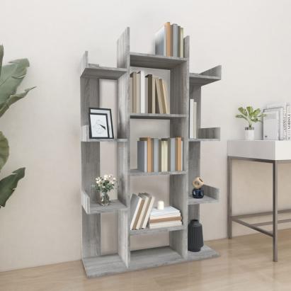 Bibliotecă, gri sonoma, 86x25,5x140 cm, lemn prelucrat GartenMobel Dekor