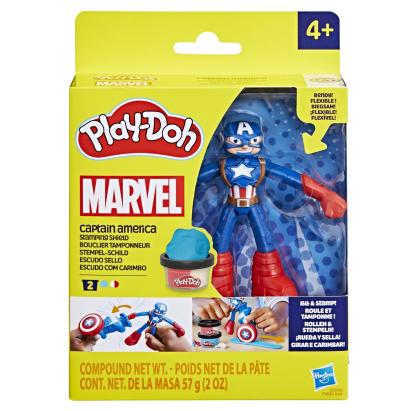 PLAY-DOH MARVEL FIGURINA FLEXIBILA CU ACCESORII CAPTAIN AMERICA 10CM SuperHeroes ToysZone