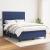 Pat continental cu saltea, albastru, 140x200cm, material textil GartenMobel Dekor