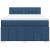 Pat continental cu saltea, albastru, 140x200cm, material textil GartenMobel Dekor