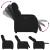 Fotoliu electric rabatabil cu ridicare, negru, textil GartenMobel Dekor