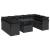 Set canapele de grădină cu perne, 10 piese, negru, poliratan GartenMobel Dekor