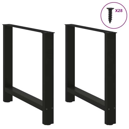 Picioare măsuță de cafea Negru 2 buc 70x(72-73) cm Oțel GartenMobel Dekor