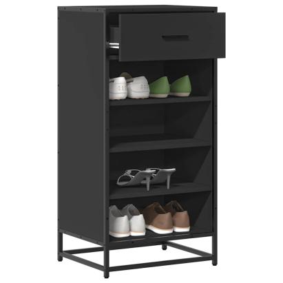Suport pentru pantofi negru 48x38x97,5 cm Lemn prelucrat GartenMobel Dekor