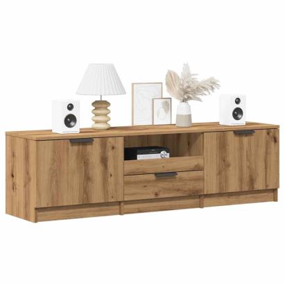 Comodă TV, stejar artizanal, 140x35x40 cm, lemn prelucrat GartenMobel Dekor