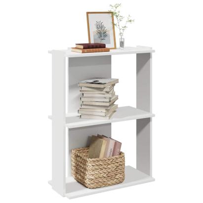 Bibliotecă cu 3 niveluri, alb, 60x30x80 cm, lemn de prelucrare GartenMobel Dekor