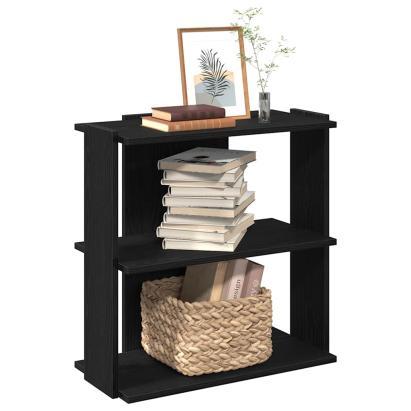 Bibliotecă cu 3 etaje, negru, 60x30x80 cm, lemn de prelucrare GartenMobel Dekor