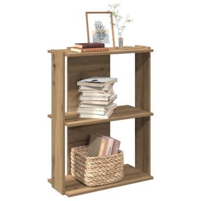 Bibliotecă 3 etaje stejar artizanal 60x30x80 cm lemn prelucrat GartenMobel Dekor