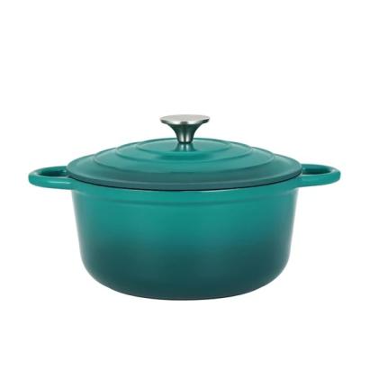 Oală din Fontă Emailată Turcoaz 28,5 cm, 6 Litri cu Capac Handy KitchenServ