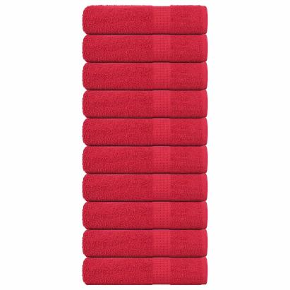 Prosoape de baie 10 buc Roșu 100x150 cm 360 g/m² 100% bumbac GartenMobel Dekor