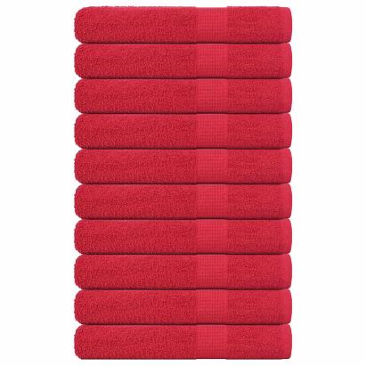 Prosoape pentru saună 10 buc Roșu 80x200cm 360 g/m² 100% bumbac GartenMobel Dekor
