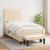 Pat box spring cu saltea, crem, 80x200 cm, textil GartenMobel Dekor