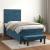 Pat box spring cu saltea, albastru închis, 90x190 cm, catifea GartenMobel Dekor