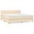 Pat box spring cu saltea, crem, 160x200 cm, material textil GartenMobel Dekor