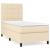 Pat box spring cu saltea, crem, 90x190 cm, textil GartenMobel Dekor