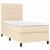 Pat box spring cu saltea, crem, 90x190 cm, textil GartenMobel Dekor