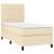 Pat box spring cu saltea, crem, 90x200 cm, textil GartenMobel Dekor