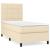 Pat box spring cu saltea, crem, 90x200 cm, textil GartenMobel Dekor