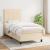 Pat box spring cu saltea, crem, 90x200 cm, textil GartenMobel Dekor