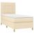 Pat box spring cu saltea, crem, 80x200 cm, textil GartenMobel Dekor