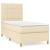 Pat box spring cu saltea, crem, 80x200 cm, textil GartenMobel Dekor