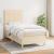 Pat box spring cu saltea, crem, 80x200 cm, textil GartenMobel Dekor