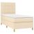 Pat box spring cu saltea, crem, 90x190 cm, textil GartenMobel Dekor