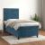 Pat box spring cu saltea, albastru închis, 90x200 cm, catifea GartenMobel Dekor