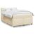 Pat box spring cu saltea, crem, 160x200 cm, material textil GartenMobel Dekor