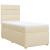 Pat box spring cu saltea, crem, 90x190 cm, textil GartenMobel Dekor