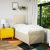 Pat box spring cu saltea, crem, 90x190 cm, textil GartenMobel Dekor