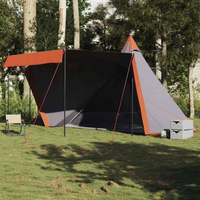 Cort de familie Tipi pentru 6 persoane gri impermeabil GartenMobel Dekor