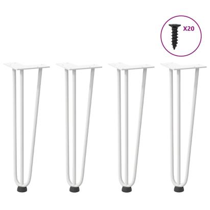 Picioare de masă în ac de păr 4 buc Oțel solid alb 42 cm GartenMobel Dekor