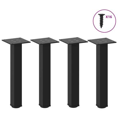 Picioare măsuță de cafea 4 buc Negru 42-44 cm Oțel GartenMobel Dekor