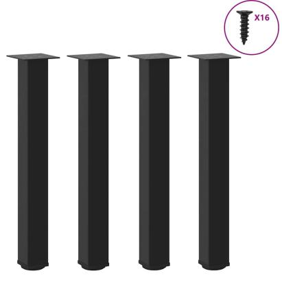 Picioare măsuță de cafea 4 buc Negru 72-74 cm Oțel GartenMobel Dekor