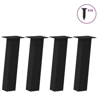 Picioare măsuță de cafea 4 buc Negru 42 cm Oțel GartenMobel Dekor