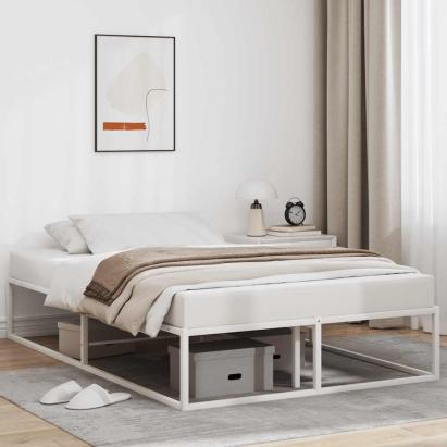 Cadru pat fără saltea alb 120x200 cm metal GartenMobel Dekor