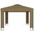 Pavilion cu acoperiș dublu & lumini LED, gri taupe, 3x3x2,7m GartenMobel Dekor